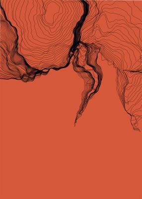 Pencil Lines Orange af Plakatwerket