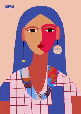 Woman blue hair af Fōmu Illustrations