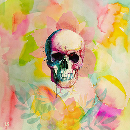 Image of A Happy Skull af Helt Sort