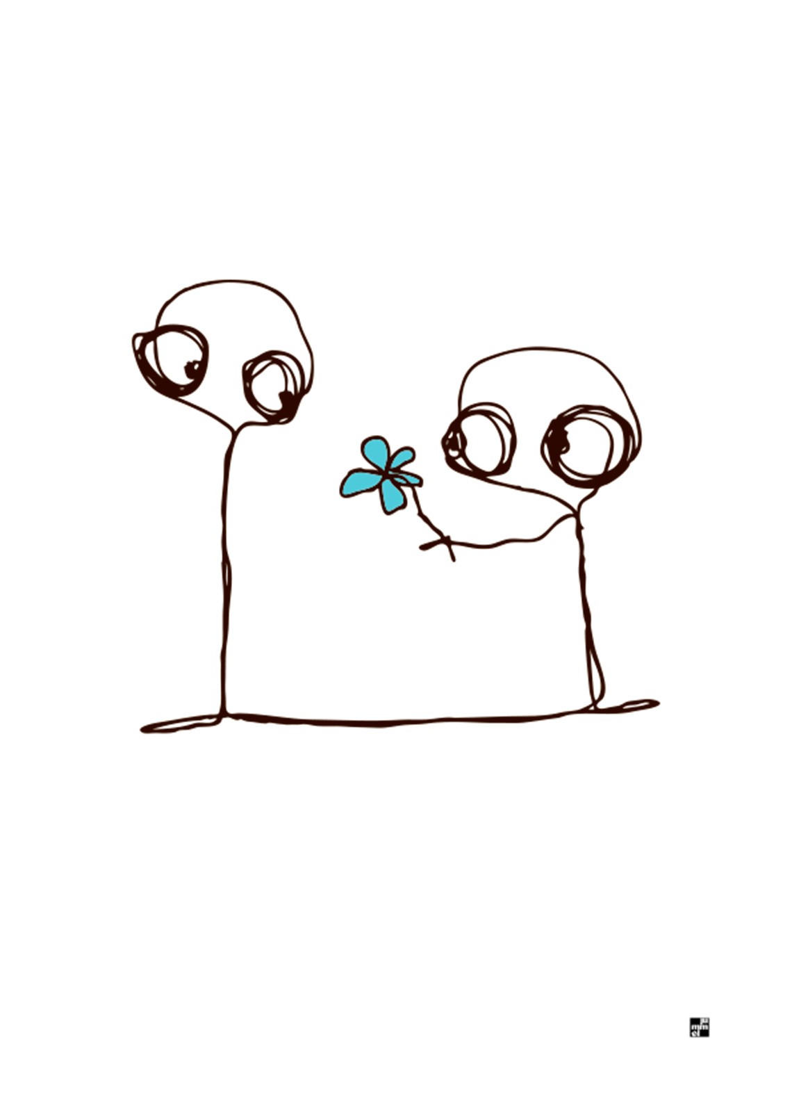 Køb Blå blomst af jummel designstudio - Pris 189.00 kr.