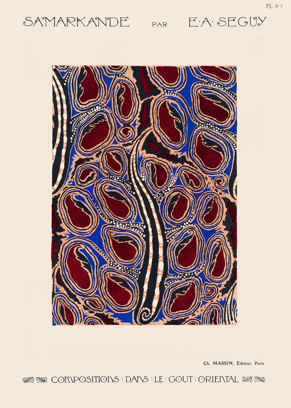 Billede af Botanical pochoir pattern in Art Deco style af Plakatwerket