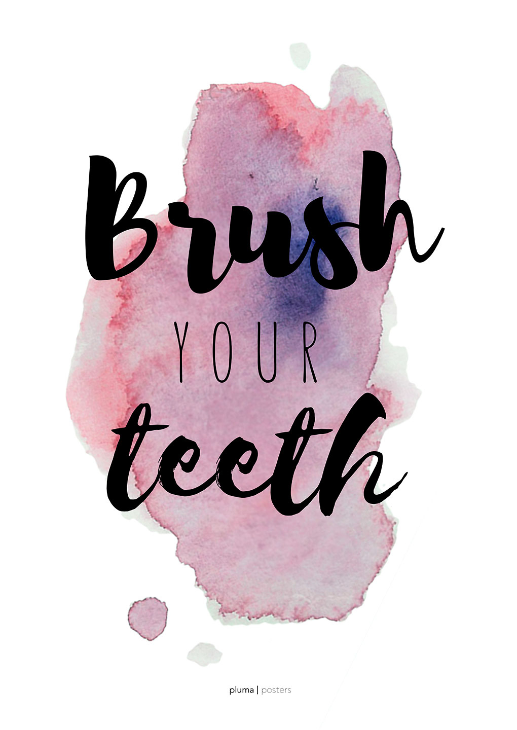 Billede af Brush your teeth - Lilla af Pluma Posters