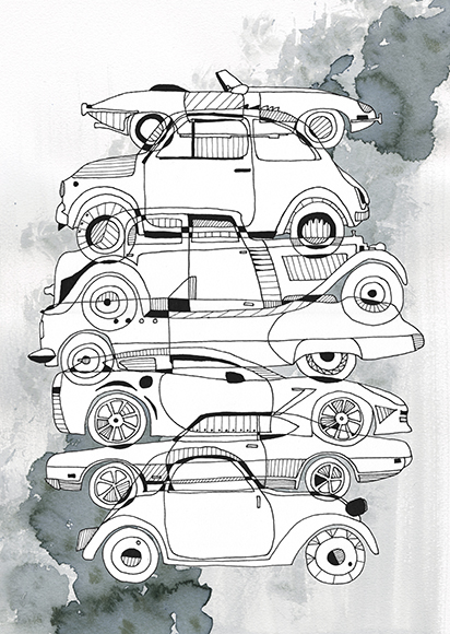Image of Cars af a mile in the woods