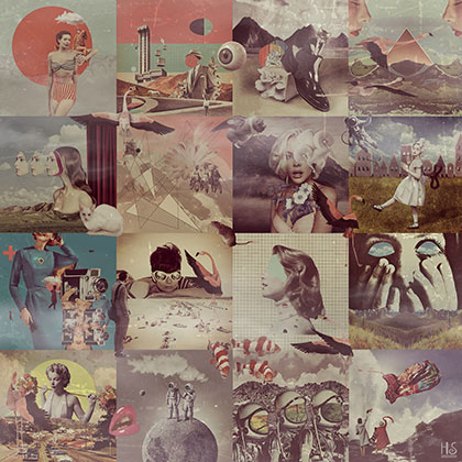 Image of Collage Collage af Helt Sort