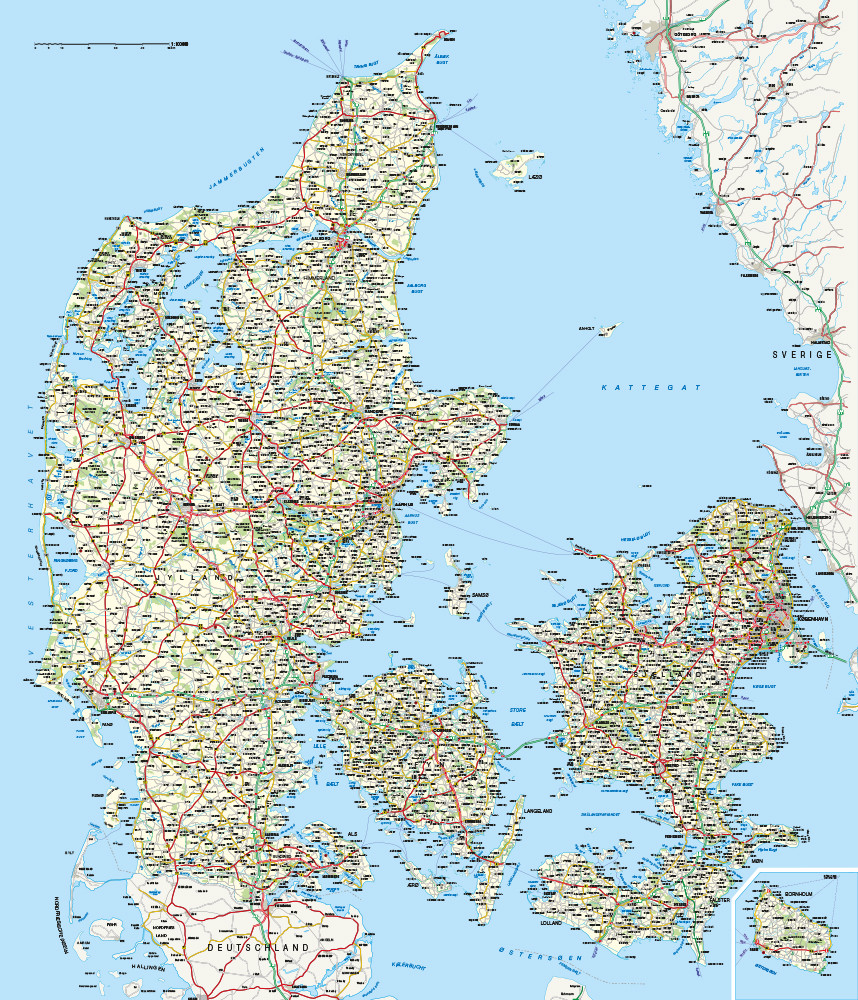 Danmarkskort tapet - Verdenskort tapet - Illux.dk