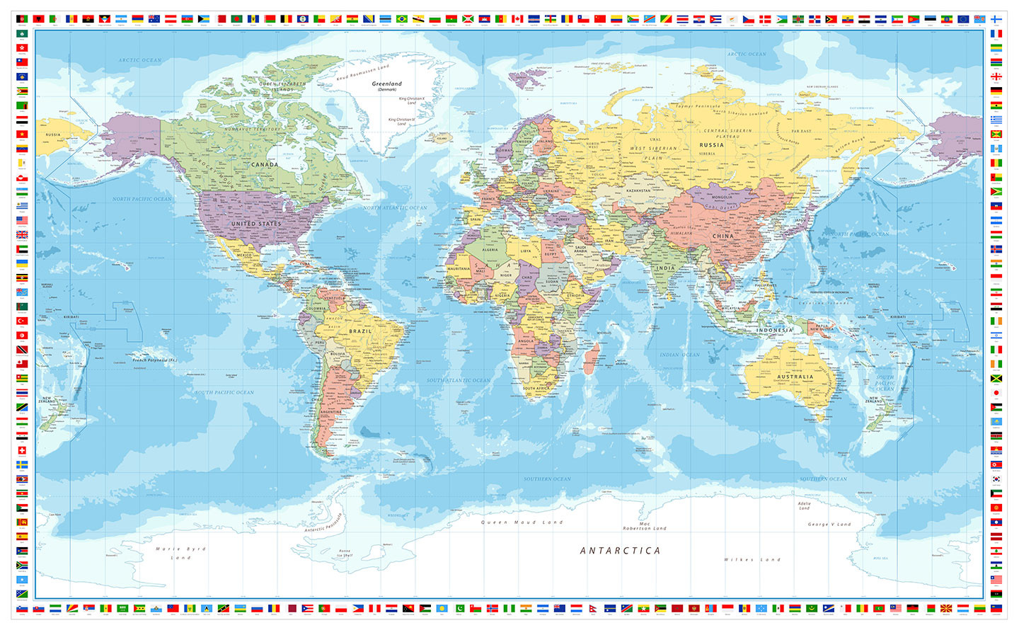 Verdenskort med flag - Illux.dk