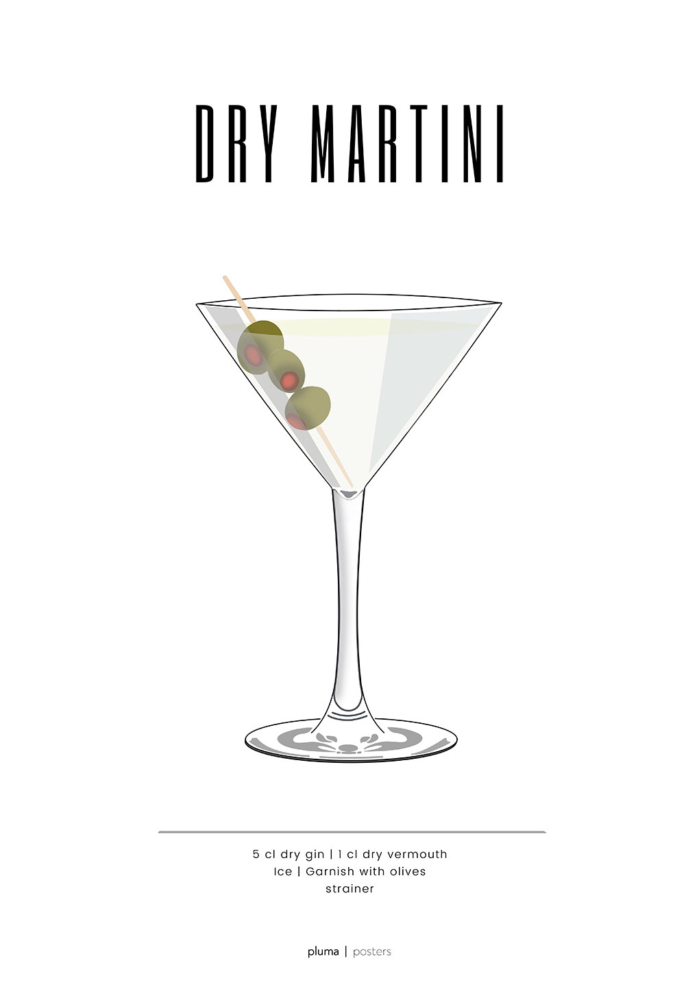 Billede af Dry Martini af Pluma Posters