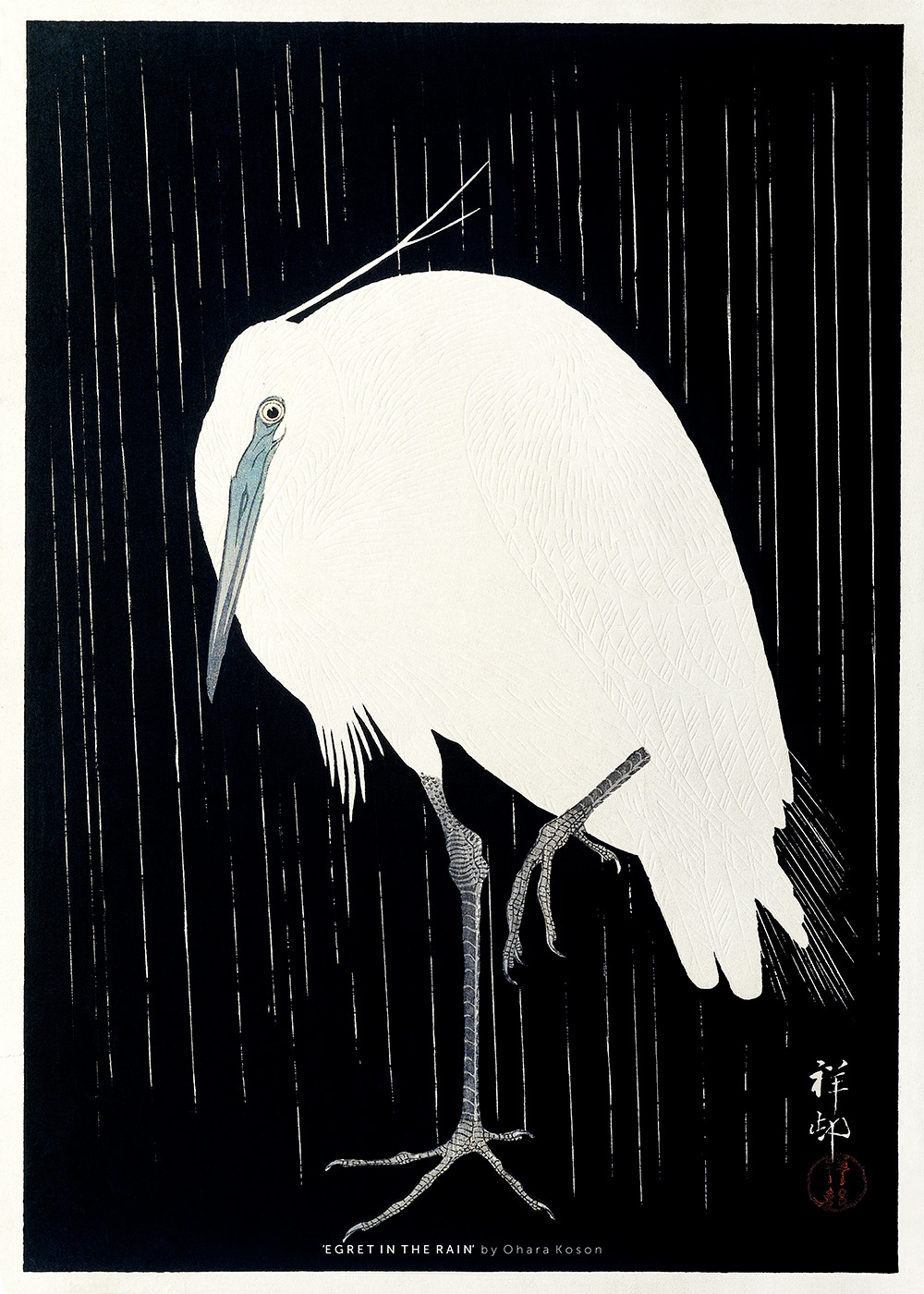 Billede af Egret in the Rain af Plakatwerket