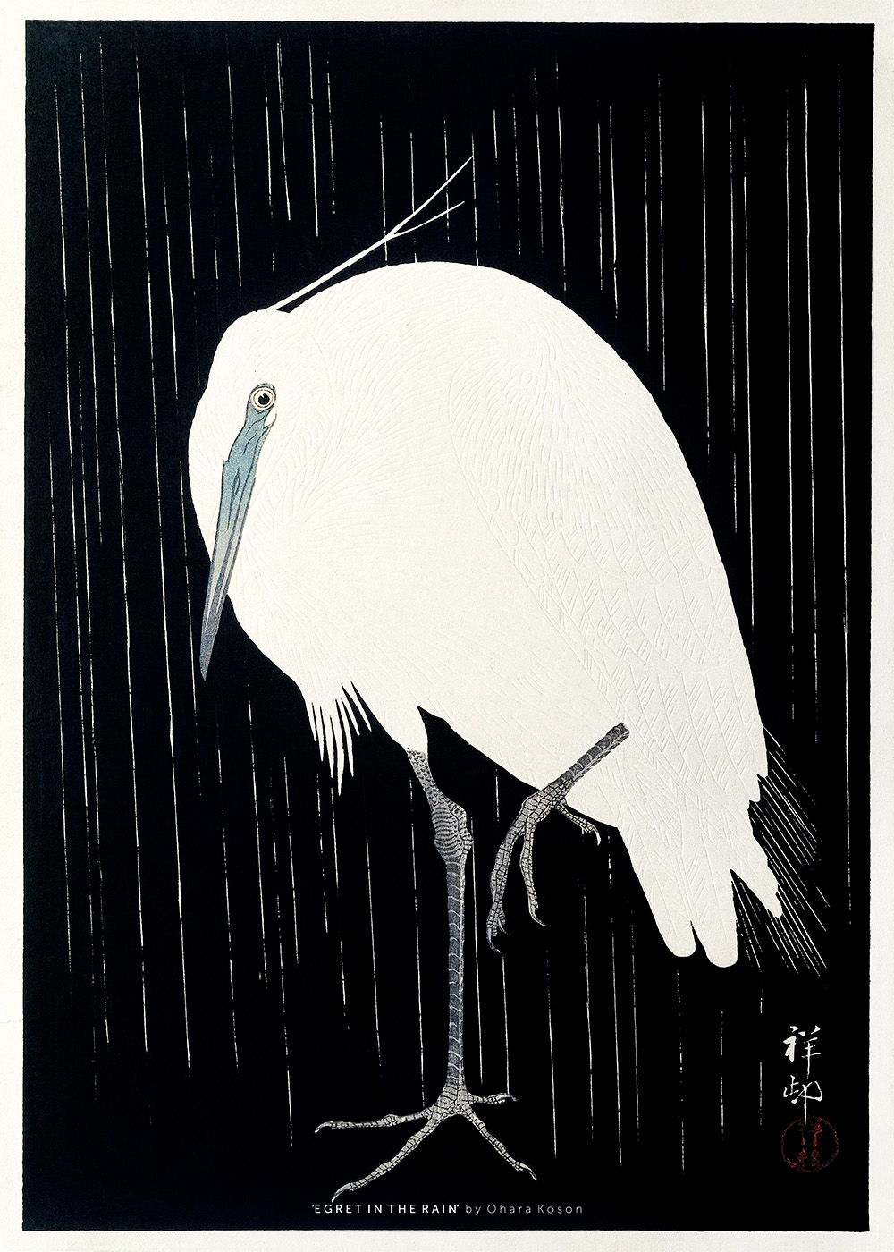 Køb Egret in the Rain af Plakatwerket - Pris 189.00 kr.