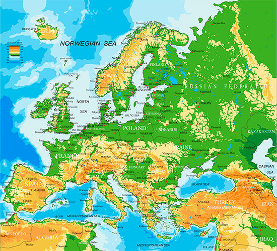 Image of Europakort tapet af Illux