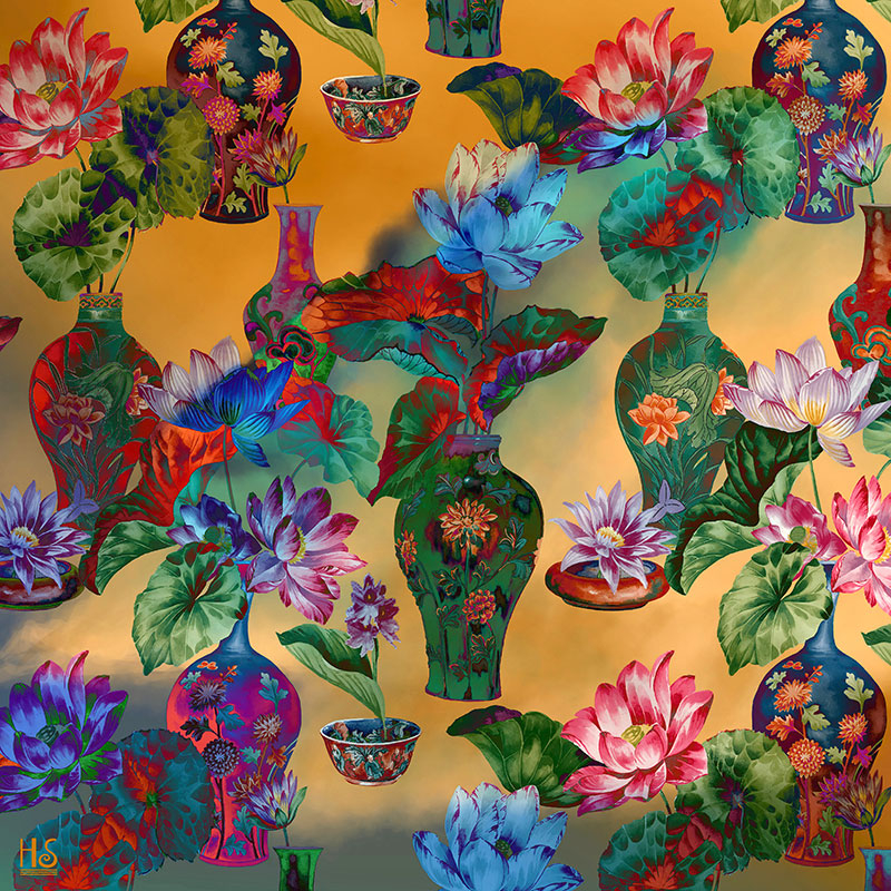 Image of Flowers and Vases af Helt Sort