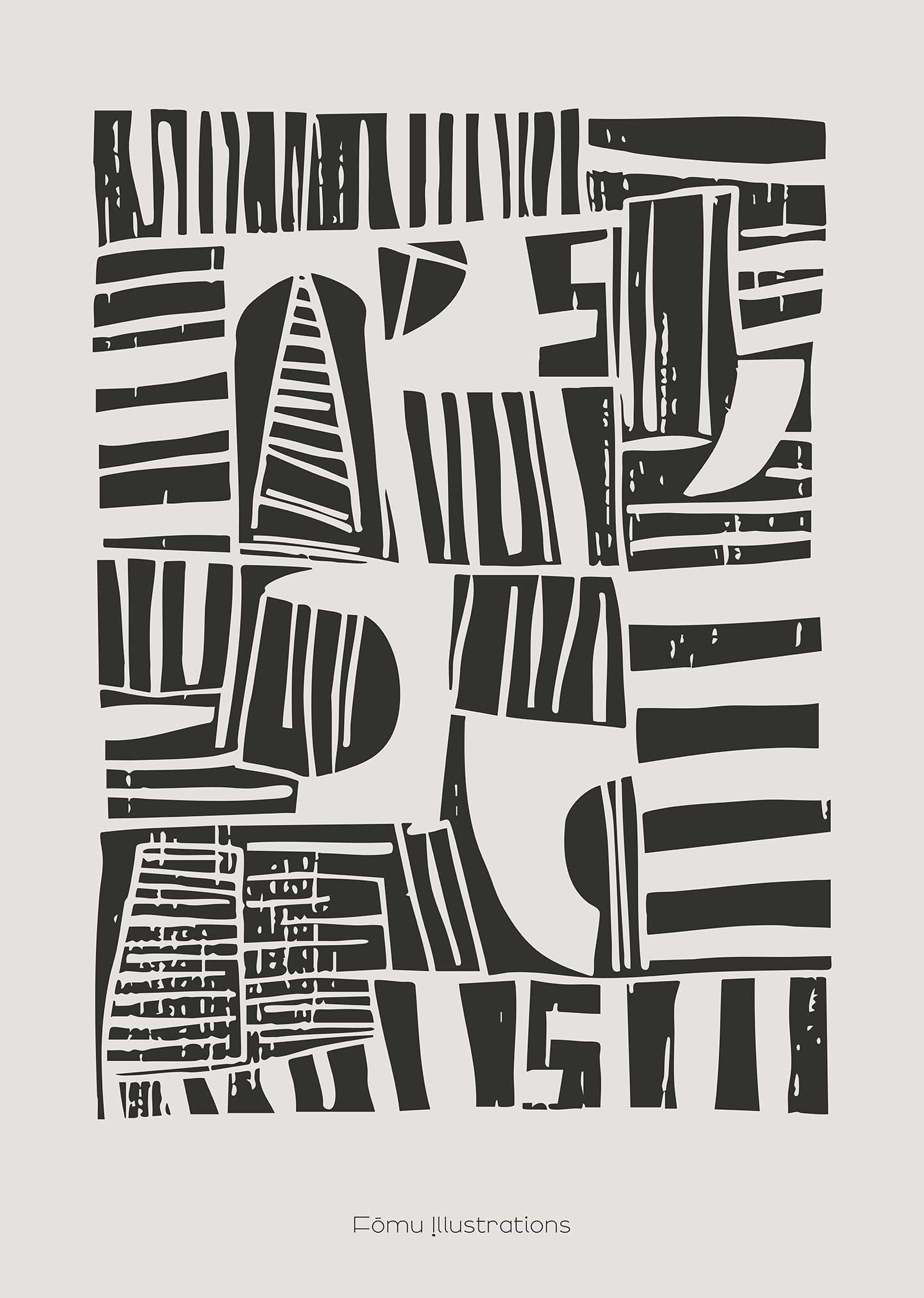 Lino Cut Black af FÅmu Illustrations