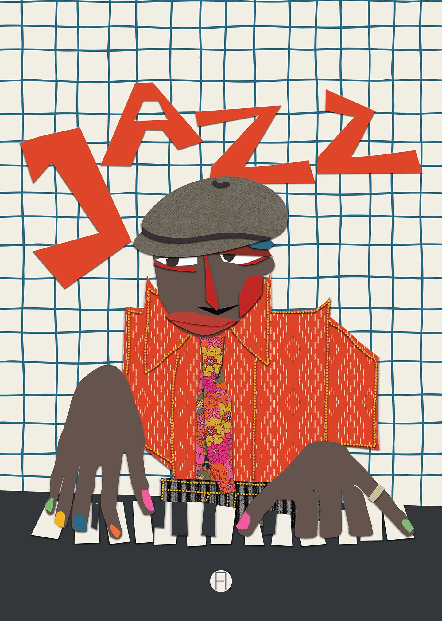 Køb Piano Man af FÅmu Illustrations - Pris 246.00 kr.