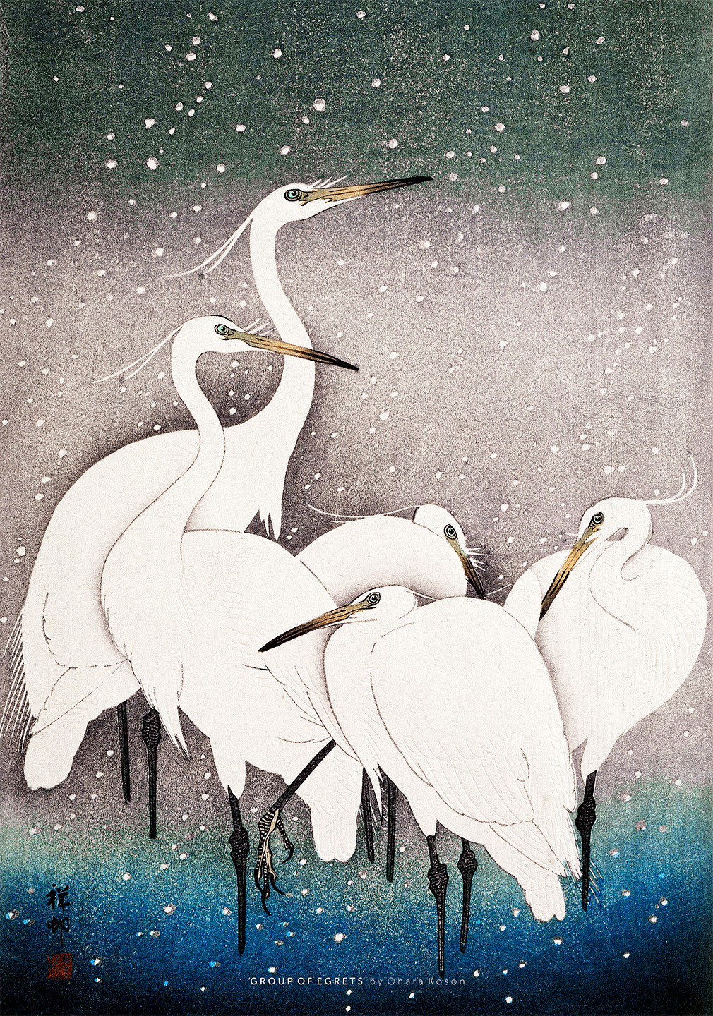 Billede af Group of Egrets af Plakatwerket