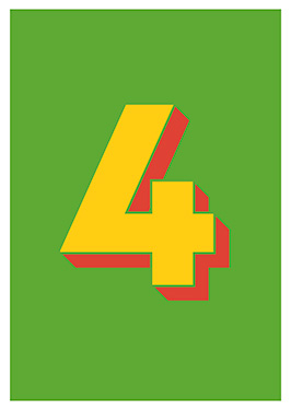 Image of 4 af Alan Smithee Print i glas og ramme 50x70 cm