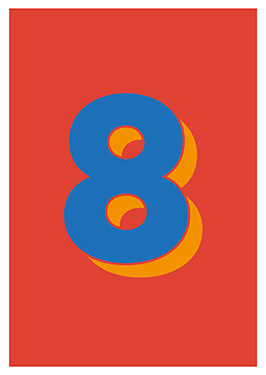 Image of 8 af Alan Smithee Print i glas og ramme 50x70 cm
