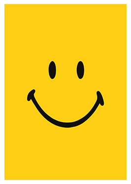 Image of Smiley af Alan Smithee Print i glas og ramme 50x70 cm