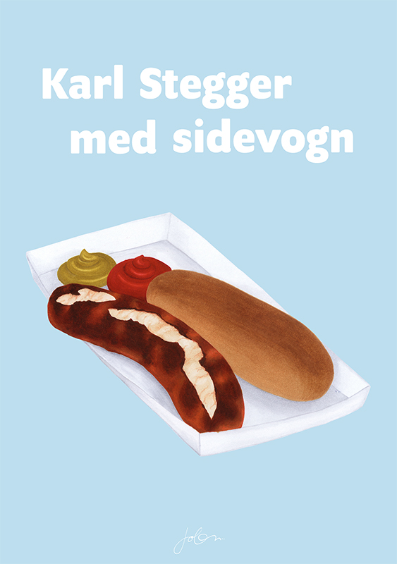 Image of Karl Stegger med sidevogn af Joan Glintborg Vissing
