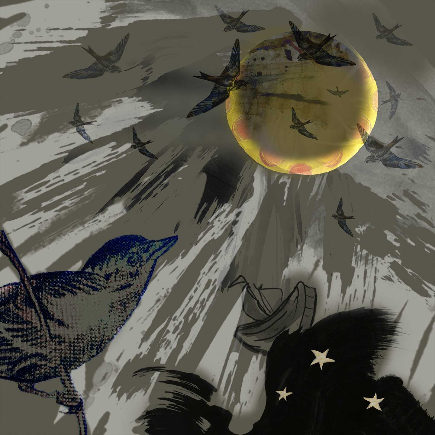 Køb Lille skib og eftera%CC%8Arsfugletræk II af Anne Marie Johansen - Pris 250.00 kr.