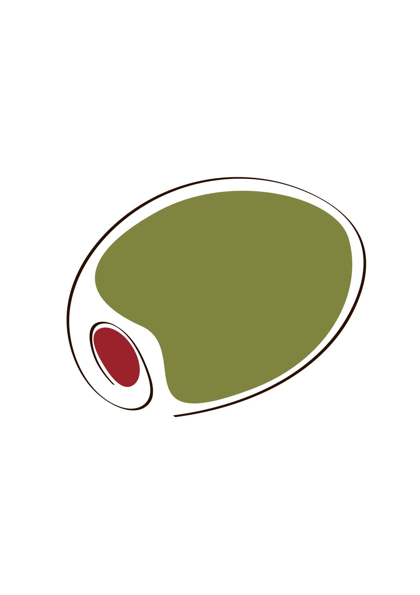 Green olive stuffed with red paprika af Lisa Ylander