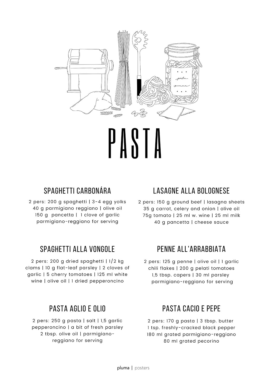 Billede af Pasta af Pluma Posters