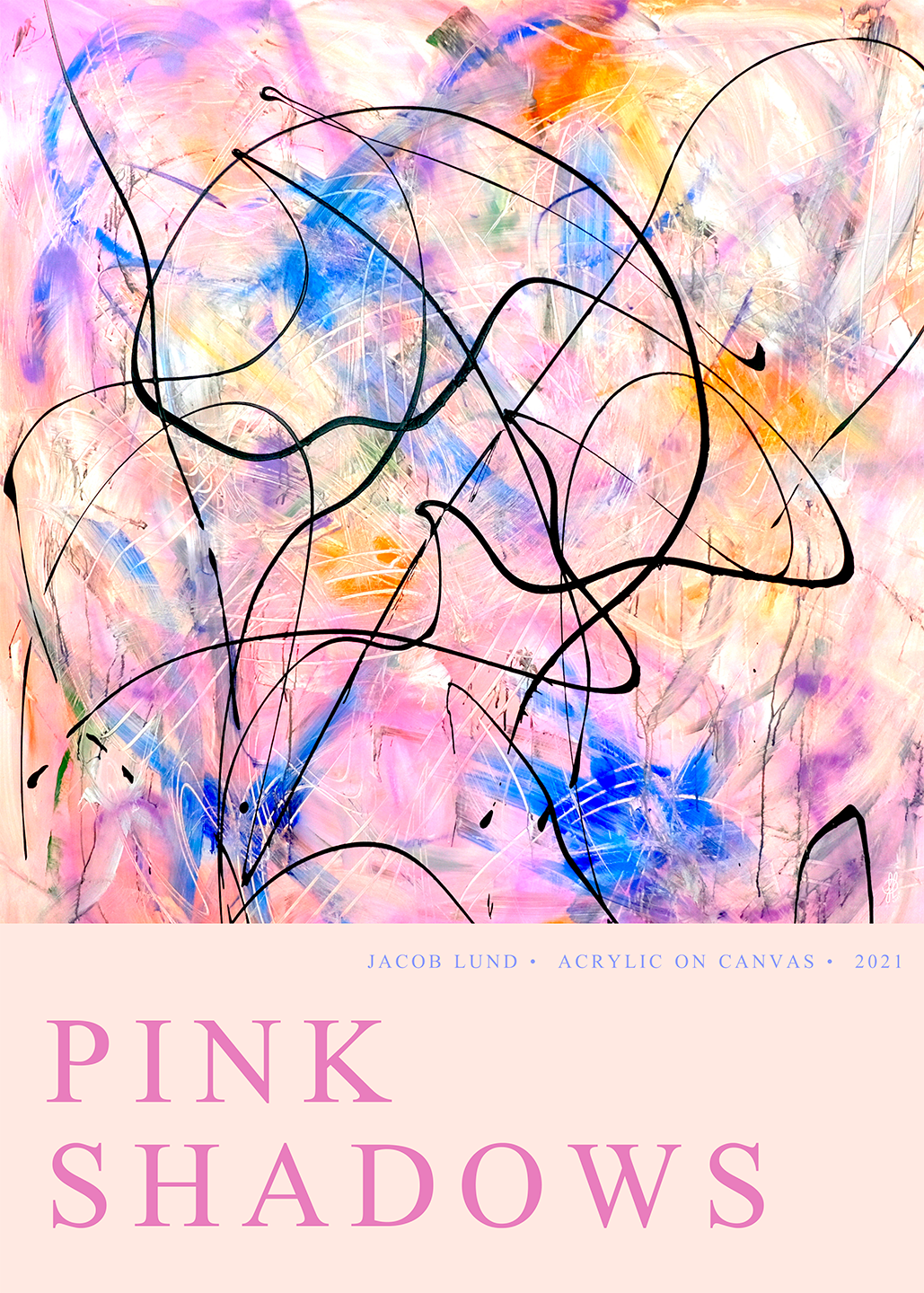 Billede af Pink Shadows poster af Jacob Lund Art