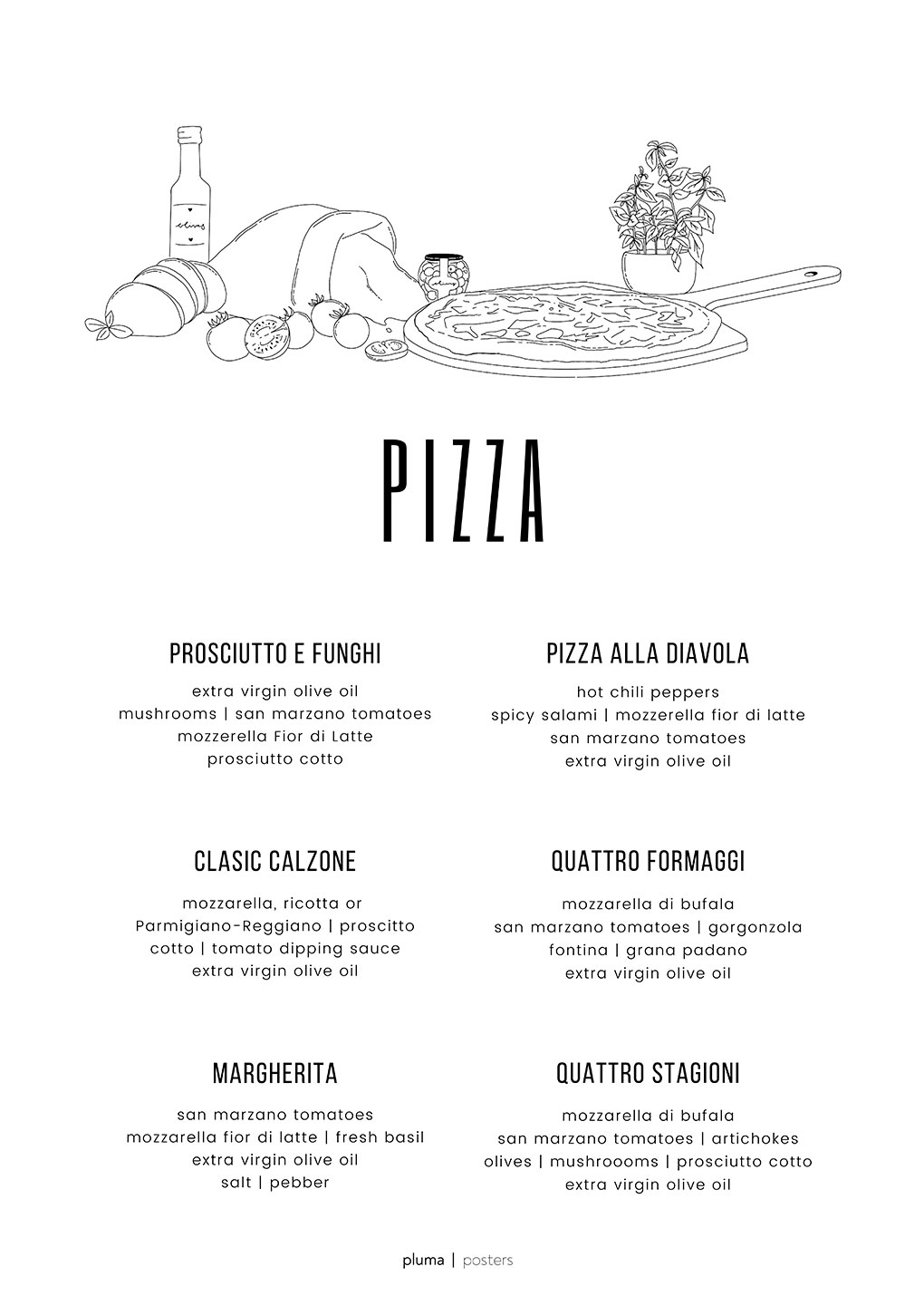 Se Pizza af Pluma Posters hos Illux.dk