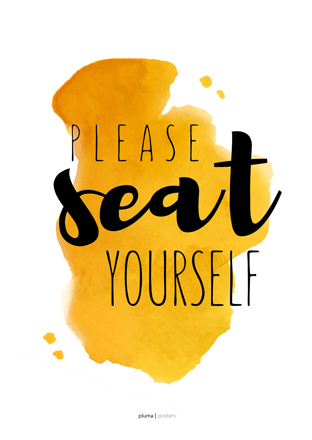 Billede af Please seat yourself - Gul af Pluma Posters