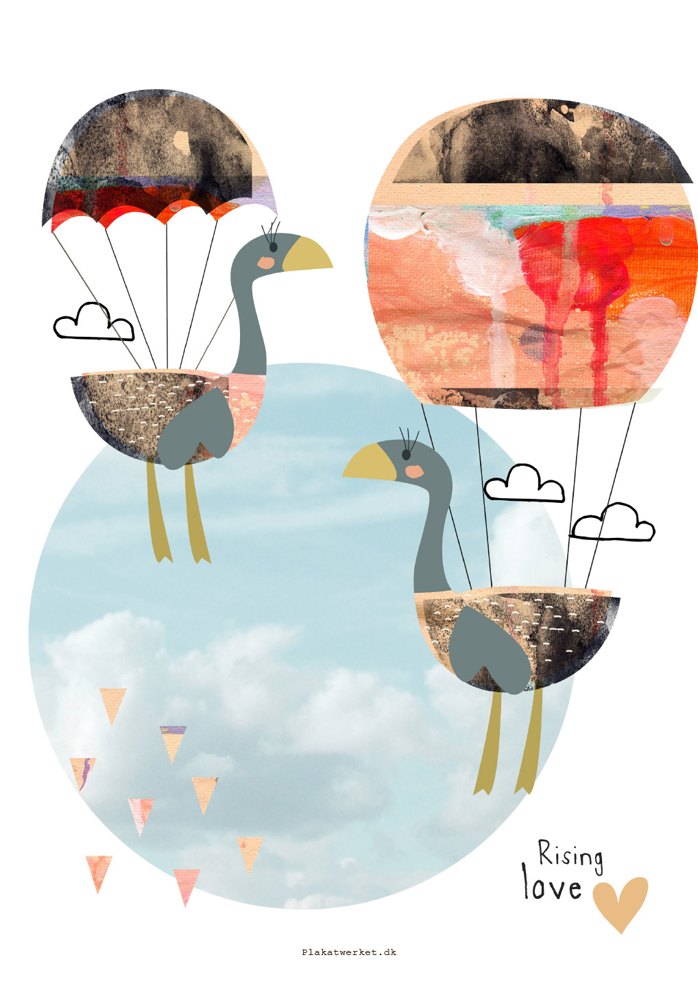 Køb Rising Love girl af Plakatwerket - Pris 189.00 kr.