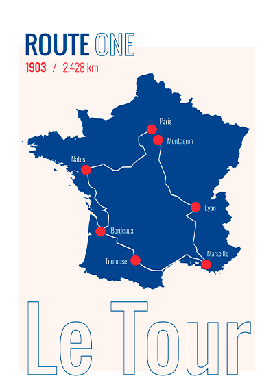 Billede af Route One Le Tour 1903 af Plakatwerket