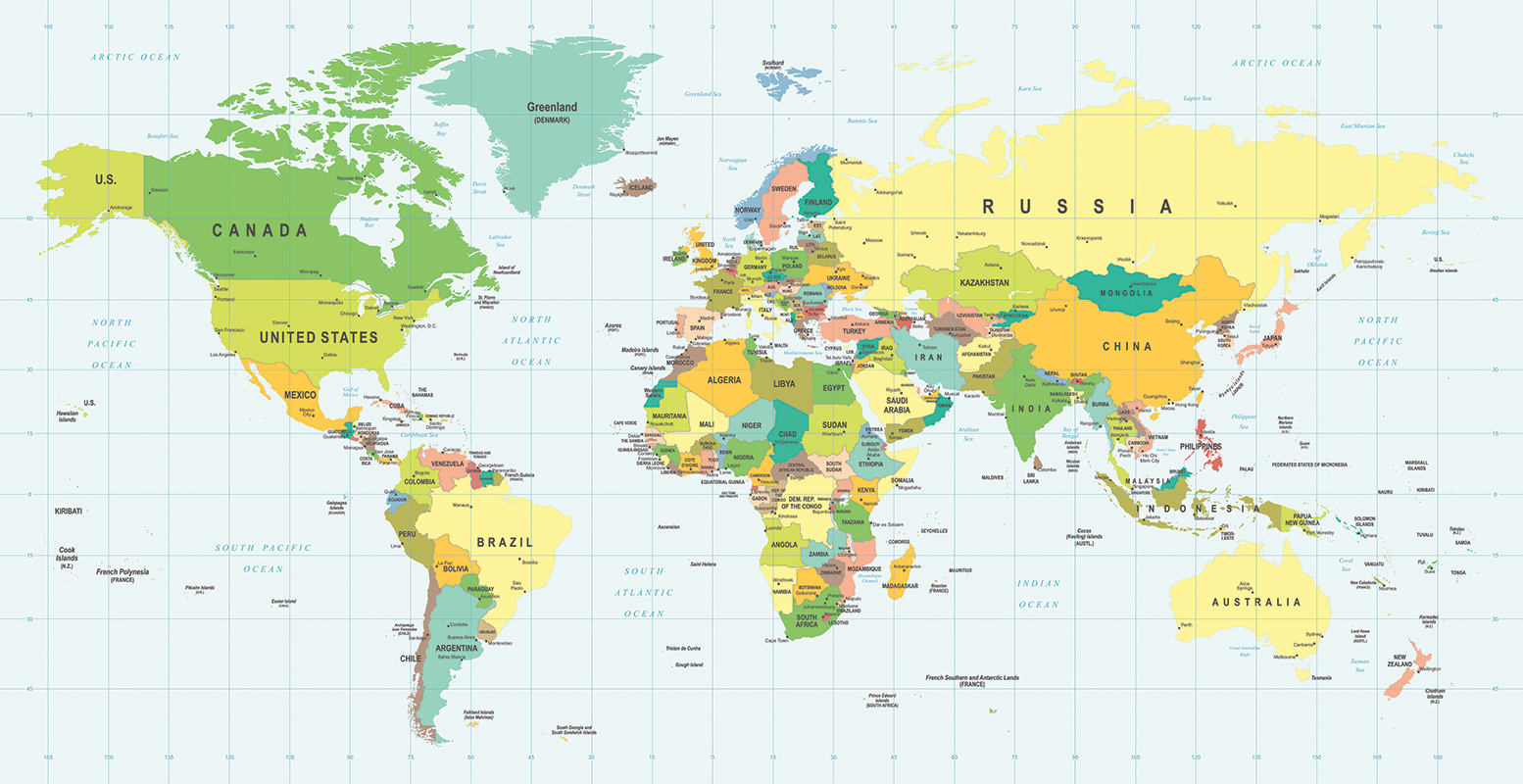 Billede af Stort verdenskort af Illux