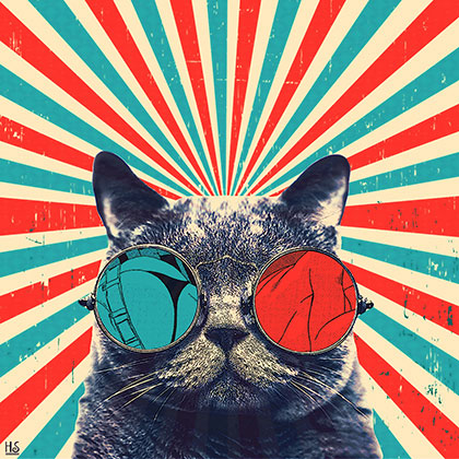 Image of The Spectacled Cat af Helt Sort