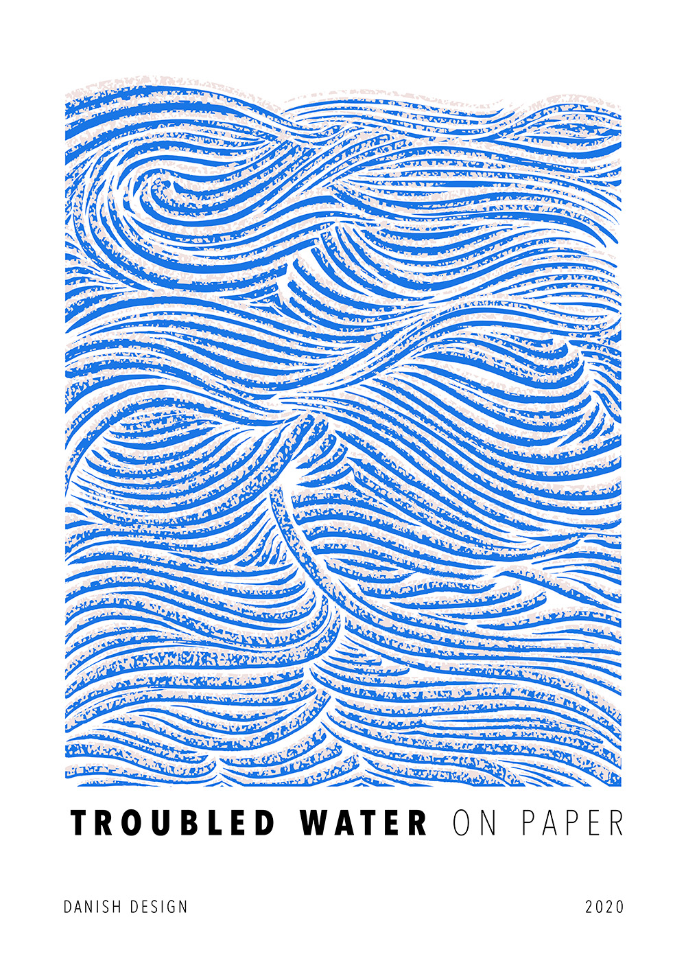 Troubled Water Blue af Plakatwerket