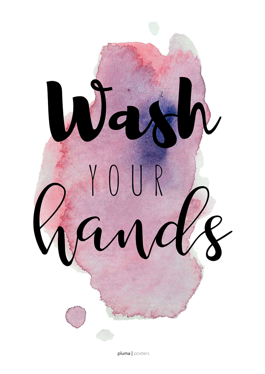 Billede af Wash your hands - Lilla af Pluma Posters