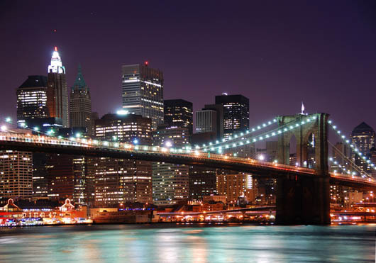 Image of Brooklyn Bridge Night af Anline Ruby