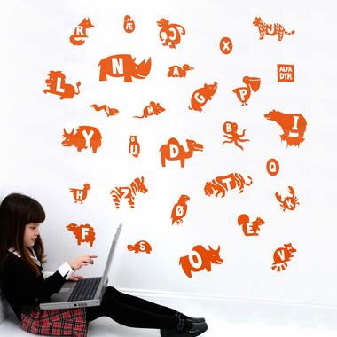 Image of AlfaDyr wallsticker af Tobias Scheel Mikkelsen 80x80 cm