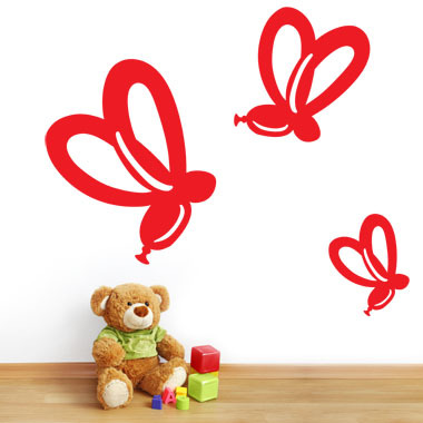 Image of Balloon Bees wallsticker af Ane Marie Blæsbjerg 70x56 cm