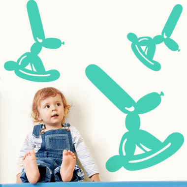 Image of Balloon Bunnies wallsticker af Ane Marie Blæsbjerg 70x56 cm