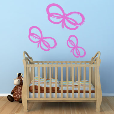 Image of Balloon Butterflies wallsticker af Ane Marie Blæsbjerg 70x56 cm