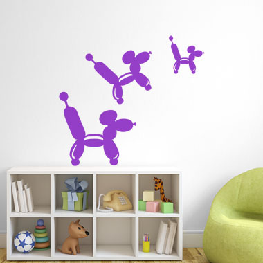 Image of Balloon Poodles wallsticker af Ane Marie Blæsbjerg 70x56 cm