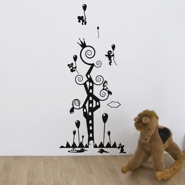 Image of Baloon flight wallsticker af Anette Krag 42x91 cm