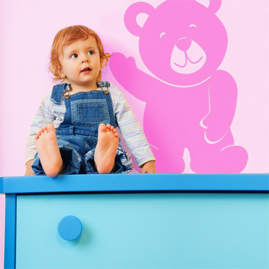 Image of Bamse vinker wallsticker af Anline Ruby 36x48 cm