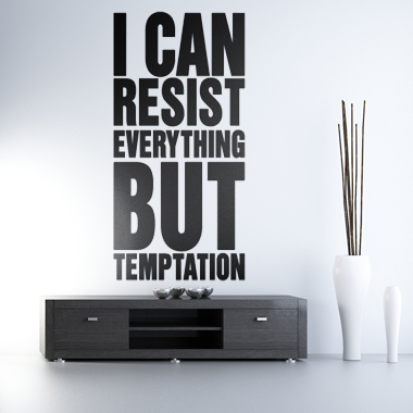 Se But Temptation wallsticker af Alan Smithee, 45x92 cm hos Illux.dk