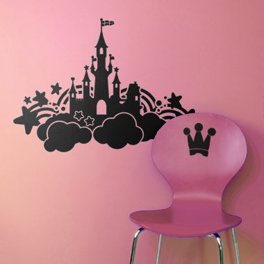 Billede af Castle in the sky wallsticker af Alan Smithee, 56x38 cm