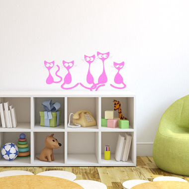 Se Katte wallsticker af Anline Ruby, 52x27 cm hos Illux.dk