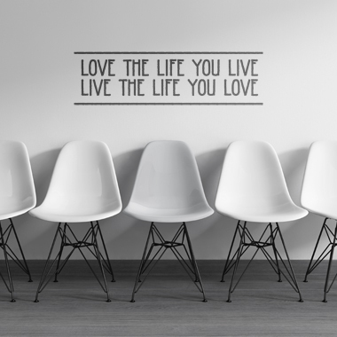 Love The Life Wallsticker Af 82x23 Cm Fra Alan Smithee