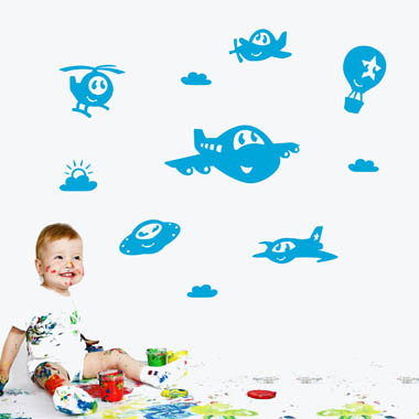 Image of Søde flyvere wallsticker af Tobias Scheel Mikkelsen 35x27 cm