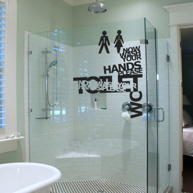 Billede af Wash your hands wallsticker af Diana Lovring, 45x55 cm